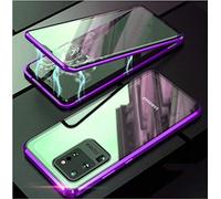 Hikaka per Samsung Galaxy S21 Plus Cover con Doppio Vetro in Metallo Ultra Magnetico,Cornice temperato Faccia Trasparente con Protezione per Schermo Integrata,ad Assorbimento Antiurto con in Vetro