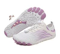 Hike Barefoot Footwear Outdoor Waterproof Non-Slip Hike Grounded Barefoot Footwear for Women Men, H02 White Purple, 43 EU