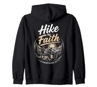 Hike by Faith 2 Cor 5:7 Christian Hiking Camping Outdoors Felpa con Cappuccio