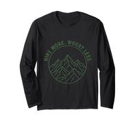 Hike More Worry Less Escursionismo Montagne All'aperto Natura escursionisti Maglia a Manica