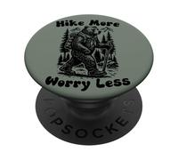 Hike More Worry Less Funny Cub Scouts BSA Hiking Bear PopSockets PopGrip Adesivo
