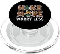 Hike More Worry Less Funny Trekking Grafica Alpinismo PopSockets PopGrip per MagSafe