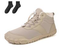 Hike Winter Barefoot Shoes Women Men, Non-Slip And Comfortable Winter Barefoot Shoes, for Outdoor, Trail, Snow (Beige,36)