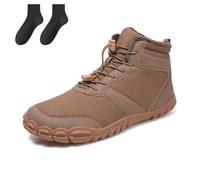 Hike Winter Barefoot Shoes Women Men, Non-Slip And Comfortable Winter Barefoot Shoes, for Outdoor, Trail, Snow (Khaki B,46)