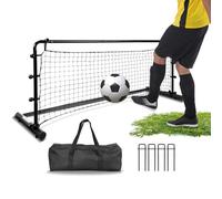 Hikeen Porta Calcio Portatile con Rimbalzo, Set Allenamento Facile da Montare per Esterno, Rete da Calcio con Effetto Rimbalzo per Tiri e Passaggi (138 x 55 cm)