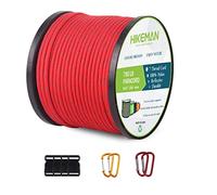 HIKEMAN Corda Paracord 750 in nylon - 4 mm corda paracadute con 7 fili di corda per paracadutismo resistente agli strappi, corda di nylon da 50 m per bracciale, guinzaglio, collare (rosso)