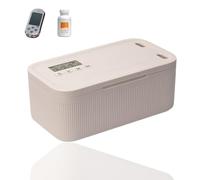 HIKENRI Scatola con serratura a tempo, per la gestione delle dipendenze, con timer, per cucina, casa, scuola, personale, viaggi, ufficio, farmaci, snack (batteria non inclusa) (beige)