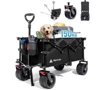 HIKENTURE - Carrellino pieghevole da 135 l, carrello pieghevole per spiaggia, campeggio, shopping, trasportabile a mano