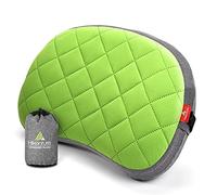 HIKENTURE Cuscino gonfiabile da campeggio con rivestimento rimovibile, cuscino da viaggio gonfiabile, leggero, ergonomico, da viaggio, cuscino gonfiabile da campeggio, per esterni, gonfiabile, verde