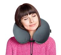 HIKENTURE Cuscino per il collo gonfiabile, con rivestimento rimovibile e lavabile; cuscino da viaggio, cuscino cervicale, per auto, treno, cuscino per il collo, cuscino gonfiabile, da viaggio