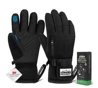 HIKENTURE Guanti invernali da uomo e da donna, guanti da sci con 3M Thinsulate, guanti impermeabili invernali caldi, guanti da snowboard touch screen a prova di vento per sci, ciclismo, motociclismo
