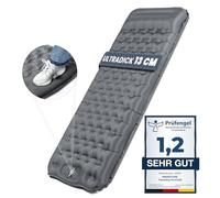 HIKENTURE Materassino autogonfiabile, 13 cm, extra spesso, materasso ad aria da campeggio con cuscino, confezione piccola, design ultraleggero e pompa a pedale, attività all'aperto, escursioni, tenda