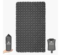 HIKENTURE Materassino da campeggio per 2 persone [doppio/ultraleggero] - gonfiabile doppio materasso ad aria, piccolo ingombro con sacco a pompa, tappetino extra large 115 cm, per escursioni (Gray)