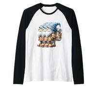 Hiker Gnomes with Hiking And Camping Backpack for Dad Life Maglia con Maniche Raglan