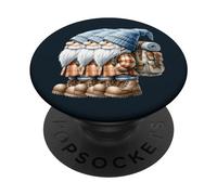 Hiker Gnomes With Hiking And Camping Backpack For Dad Life PopSockets PopGrip Adesivo