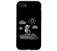 Hiker Stickman Line Art Design Per Gli Appassionati Di Custodia per iPhone SE (2020) / 7 / 8
