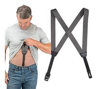HIKERS - Bretelle nascoste originali per gli uomini sotto i vestiti - Button Fly, Grigio, XXL plus