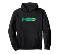 Hikers Campers Outdoorsmen Nature Fish Mountain Reflection Felpa con Cappuccio