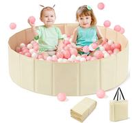 Hikiddy Grande pozza per palline per bambini - 111,8 cm con tappetino da gioco pop-up, piscina pieghevole per bambini, pozzo da gioco per cani, uso interno ed esterno, può contenere oltre 1000 palline