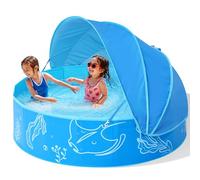 Hikiddy Piscina Pop-up per Bambini con Tettoia: Piscina Parasole per Bambini, Blu