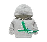 HIKIDS Felpe Ragazzo Cappotti Girocollo Coccodrillo Jumper Bambino Ragazzi Manica Lunga Caldo Pullover Maglione Felpa Senza Cappuccio 2 Anni