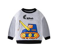 HIKIDS Felpe Ragazzo Cappotti Girocollo Escavatore Jumper Bambino Ragazzi Manica Lunga Caldo Pullover Maglione Felpa Senza Cappuccio 4 Anni
