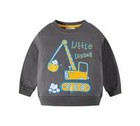 HIKIDS Felpe Ragazzo Cappotti Girocollo Scavatore Jumper Bambino Ragazzi Manica Lunga Caldo Pullover Maglione Felpa Senza Cappuccio 6 Anni