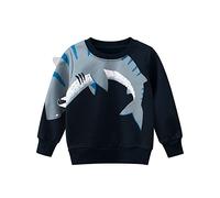 HIKIDS Felpe Ragazzo Cappotti Girocollo Squalo Jumper Bambino Ragazzi Manica Lunga Caldo Pullover Maglione Felpa Senza Cappuccio 5 Anni