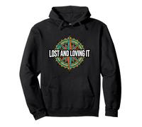 Hiking Compass Topography Lost And Loving It Felpa con Cappuccio