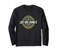 Hiking Compass Topography Lost And Loving It Maglia a Manica