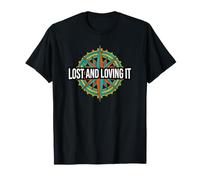 Hiking Compass Topography Lost And Loving It Maglietta