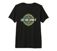 Hiking Compass Topography Lost And Loving It Maglietta Premium