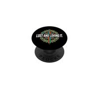 Hiking Compass Topography Lost And Loving It PopSockets PopGrip Adesivo