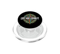Hiking Compass Topography Lost And Loving It PopSockets PopGrip per MagSafe