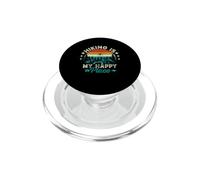 Hiking Is My Happy Place Retro Mountains Hiker Hiking PopSockets PopGrip per MagSafe