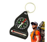 Hiking Keychain Compass - Finder direzionale, con termometro integrato | Strumenti di navigazione da viaggio, strumento di sopravvivenza all'aperto, comoda per viaggi con zaino in spalla
