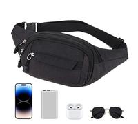 Hiking Waist Bag - Waterproof Travel Bum Fanny Pack, Fashion Casual Running Belt | Lightweight Bum Bag For Dog Walking, Shopping, Outdoor Camping, Sports Travel Accessory, Everyday Essentials