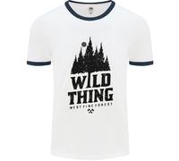 Hiking Wild Thing Camping Rambling Outdoors Uomo Ringer T-Shirt