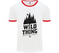 Hiking Wild Thing Camping Rambling Outdoors Uomo Ringer T-Shirt