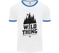 Hiking Wild Thing Camping Rambling Outdoors Uomo Ringer T-Shirt