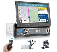 Hikity 1 Din Autoradio con 7 Pollici Manuale Retrattile Touch Display