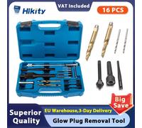 Hikity 16 pezzi Strumento per la rimozione dei candelette Estrattore per candelette Set di strumenti di riparazione per teste cilindriche Kit per la rimozione dei candelette da 0,3 pollici 0,4 pollici