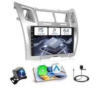 Hikity 2+64G Android 15 Autoradio per Toyota Yaris/Vizi 2005-2011 Radio Carplay Android Auto, 9 Pollici IPS Touch Screen Radio con Telecamera Bluetooth Navi WiFi DSP EQ Mirror Link