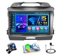 Hikity 2+64GB Android 15 Autoradio per Kia Sportage 2010-2016 Radio Senza Fili Carplay Android Auto Bluetooth 9" Schermo Auto Radio con Telecamera GPS HiFi WiFi FM RDS