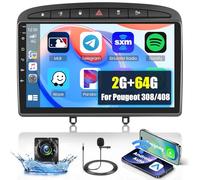 Hikity 2+64GB Android 15 Autoradio per Peugeot 308/408 2007-2015 con Carplay Senza Fili Android Auto 9 Pollici Tchermo Tattile Stereo Auto con GPS WIFI Bluetooth RDS FM DSP+ MIC+Telecamera Posteriore