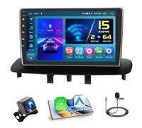 Hikity 2+64GB Android 15 Autoradio per Renault Megane 3 2009-2014 Radio CarPlay Android Auto 9 Pollici Touchscreen Auto Radio con WiFi GPS FM RDS Telecamera Posteriore