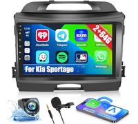 Hikity 2G+64G Android 15 Autoradio per Kia Sportage 2010-2016 con Wireless Carplay Android Auto 9Pollici Car Radio Stereo con GPS Navi WiFi DSP FM RDS Bluetooth Telecamera Posteriore MIC Mirror Link