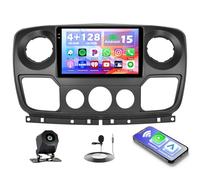 Hikity 4+128G Android 15 Autoradio per Opel Movano 2 Renault Master 3 Nissan NV400, 10.1" Schermo Radio con Wireless CarPlay, Android Auto, Bluetooth, Navi GPS, WiFi, EQ, Doppia-USB