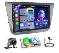 Hikity 4+64G Autoradio per Seat Altea 2004-2016 con CarPlay Android Auto | 9 pollici Radio Android 15 con Bluetooth FM GPS WiFi DSP vivavoce 8-Core microfono telecamera di retromarcia