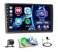 Hikity 4+64GB Android 15 Radio Wireless Carplay Android Auto per Audi A4 S4 RS4 8E B6 B7 (2000-2009) con Touch Screen da 9 Pollici Navi GPS Mirror Link AI DSP Bluetooth Backup Camera